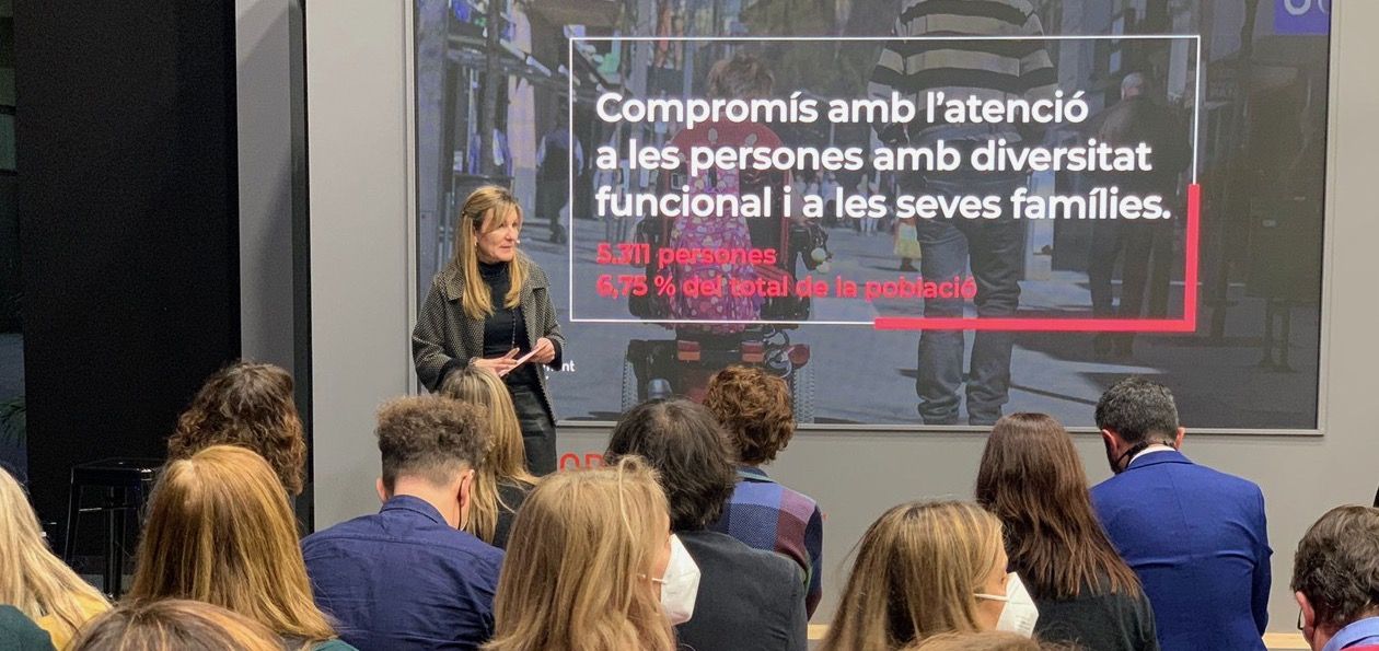 L'alcaldessa de Rubí, durant la presentació del projecte al Mobile World Congress. FOTO: Ajuntament de Rubí