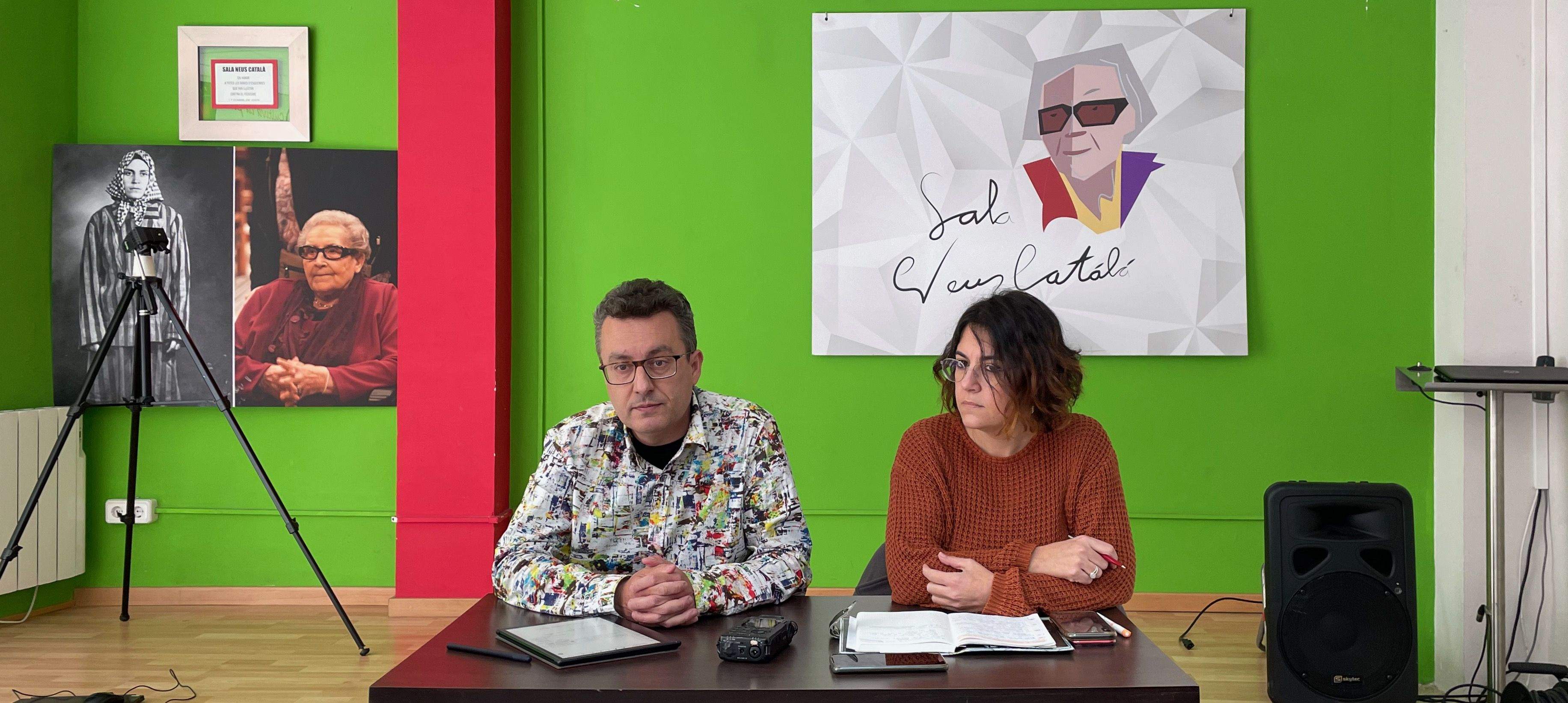 Andrés Medrano i Ànnia García han anunciat que reediten l'acord de coalició entre Podem i Comuns. FOTO: NHS