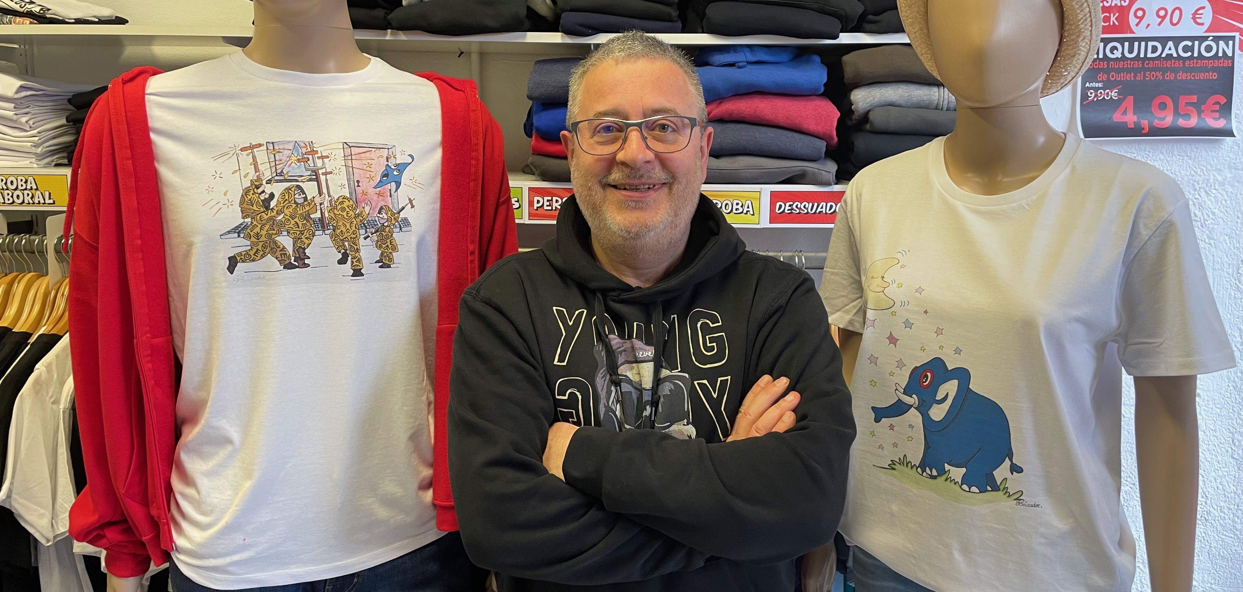 Miquel Ortuño, president de Comerç Rubí, al seu negoci de copisteria i impressió Digital6. FOTO: NHS