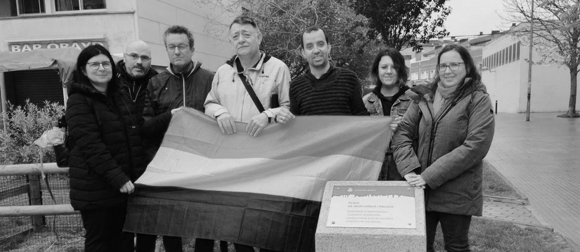 Homenatge d'En Comú Podem en el mes d'abril per l'aniversari de la mort de la Neus Català. FOTO: Cedida