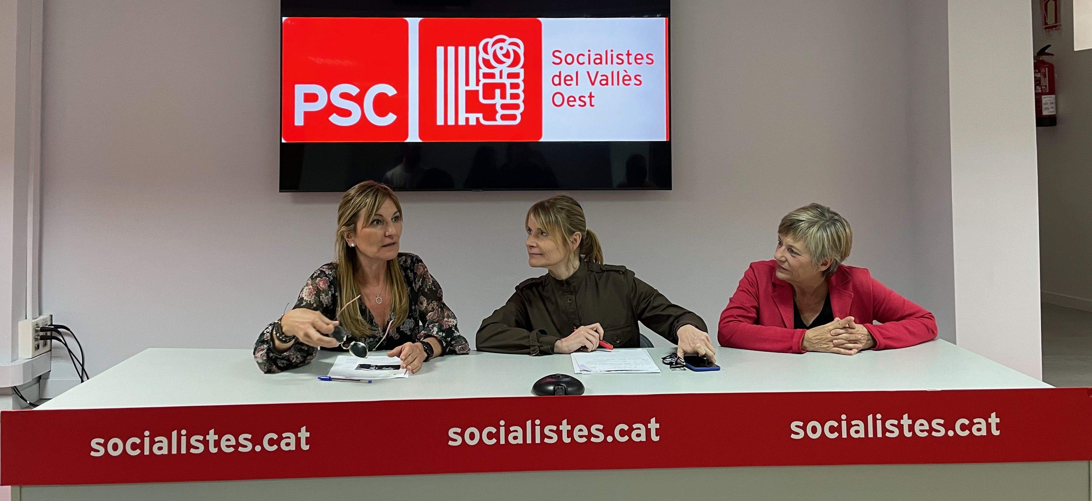 De dreta a esquerra,  la diputada del Parlament de Catalunya, Eva Candela, l'alcaldessa de Sant Boï, Lluïsa Moret i la de Rubí, Ana María Martínez. FOTO: NHS