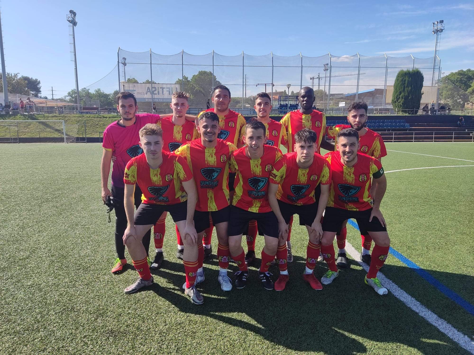 El Veinti no va passar de l'empat a l'últim partit de lliga del grup 6 de la Tercera Catalana. FOTO: Cedida