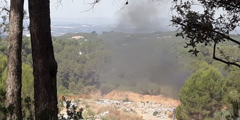 Incendi a La Nou aquest dijous al matí. FOTO: Cedida