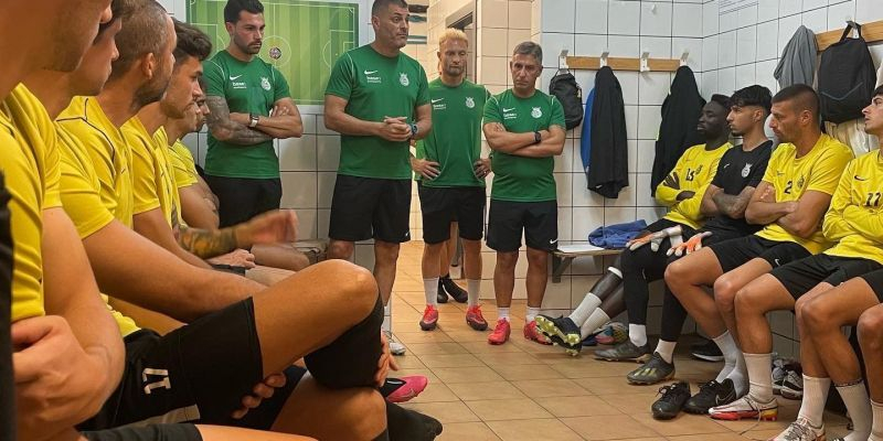 Primer entrenament del nou equip tècnic del Cerdanyola Futbol Club. FOTO: Cerdanyola FC