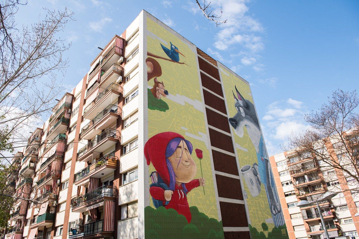 Una de les intervencions artístiques incloses al projecte COLOR. FOTO: Ajuntament de Rubí – Xavi Olmos