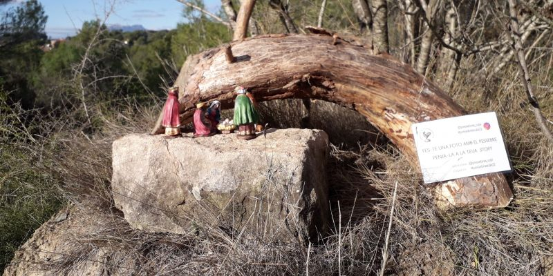 Pessebre a les restes del primer castell de Rubí, a l'entorn de Sant Genís. FOTO: NHS