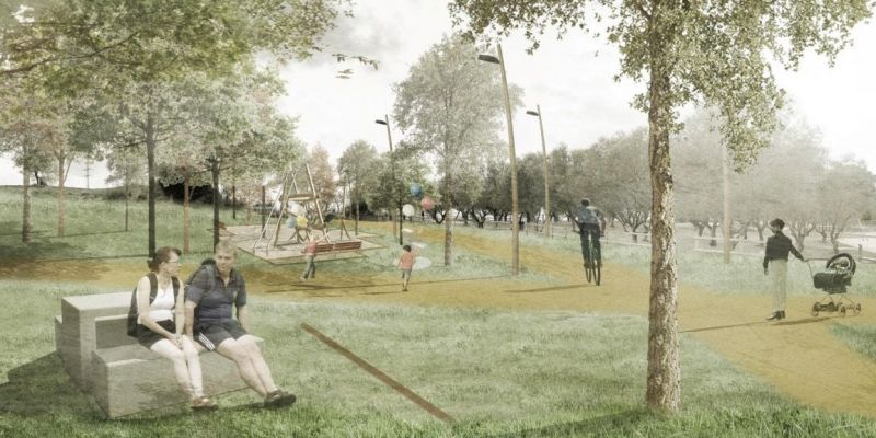 Imatge de com quedarà la zona del parc un cop finalitzin les obres de restauració. FONT: Ajuntament de Rubí 