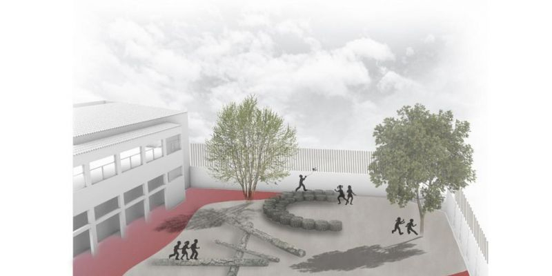 Així serà el nou pati de l'Escola Montserrat de Rubí. FOTO: Cedida Així serà el nou pati de l'Escola Montserrat de Rubí. FOTO: Cedida