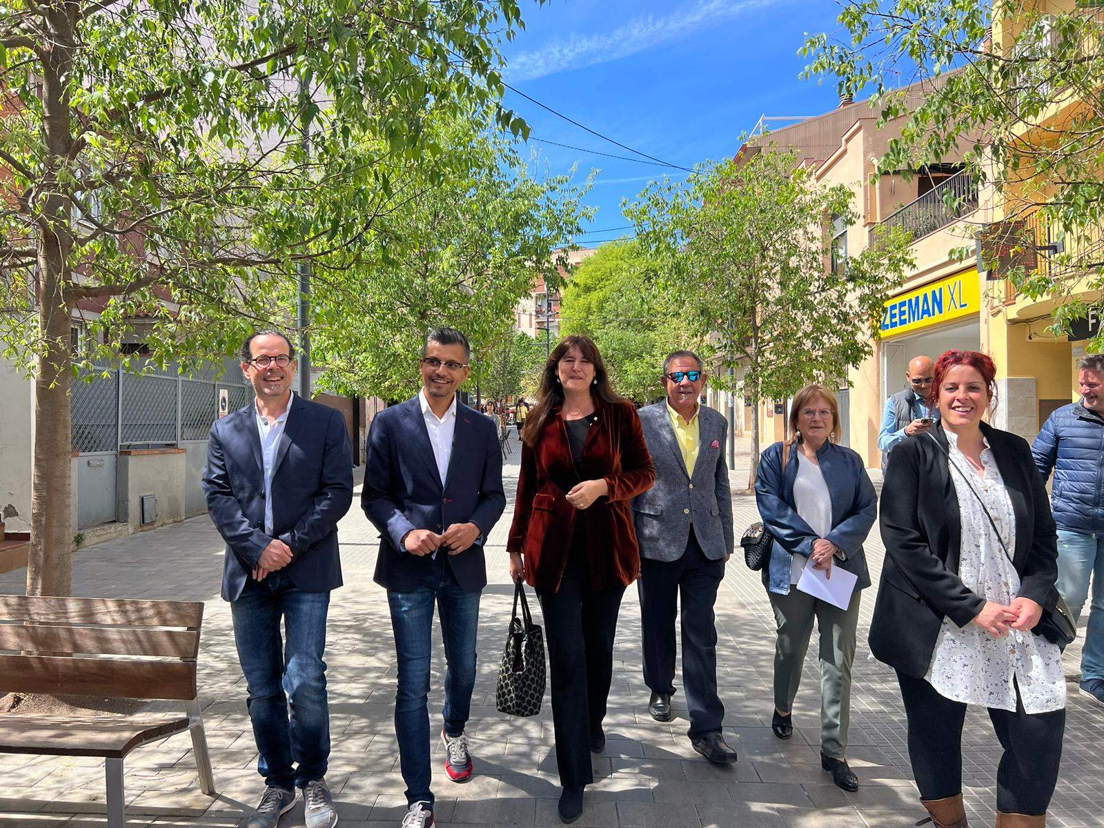 Ivan Vila i Laura Borràs durant la seva visita a Rubí. FOTO: Cedida