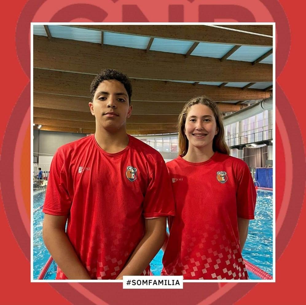 Erika Dauton i Gael Aparicio, del CN Rubí, Campions d'Espanya de waterpolo. FOTO: CN Rubí