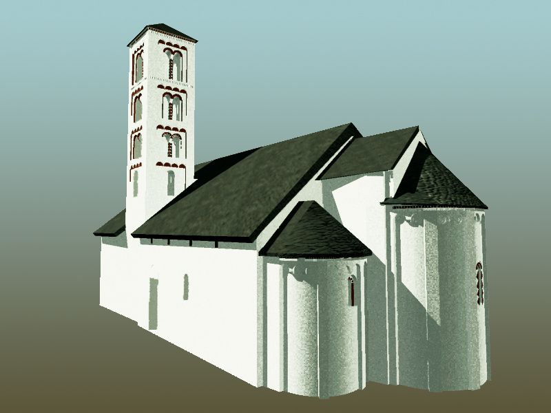 El color blanc de les esglésies romàniques. Restitució virtual de Santa Maria de Taull. IMATGE: Patrimoni 2.0