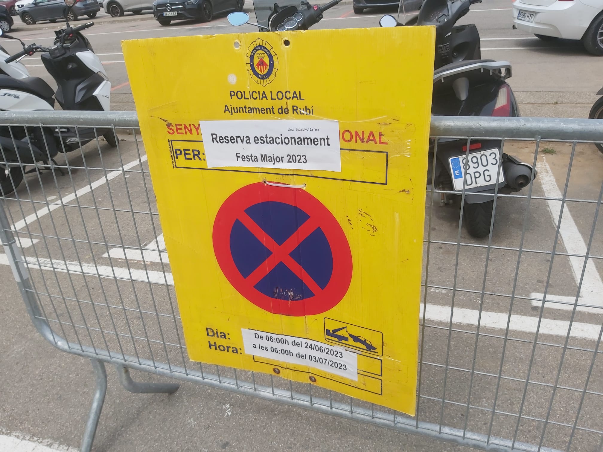 Restriccions d'aparcament a l'Escardívol a partir del 22 de juny. FOTO: E.L.