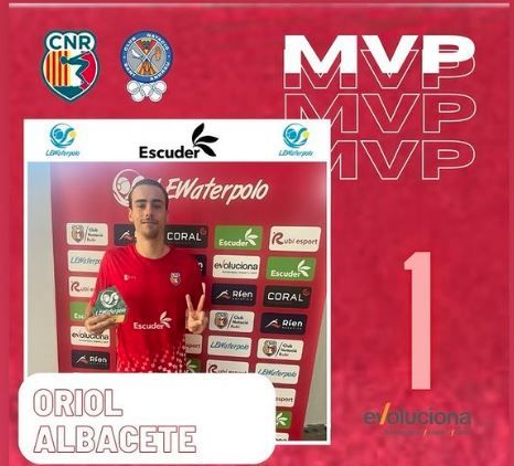 Oriol Albacete MVP del partit. FOTO: Federació Catalana de Natació. Oriol Albacete MVP del partit. FOTO: Federació Catalana de Natació.