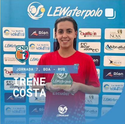 Irene Costa, MVP de l'equip absolut femení de waterpolo del CN Rubí. FOTO: Cedida Irene Costa, MVP de l'equip absolut femení de waterpolo del CN Rubí. FOTO: Cedida