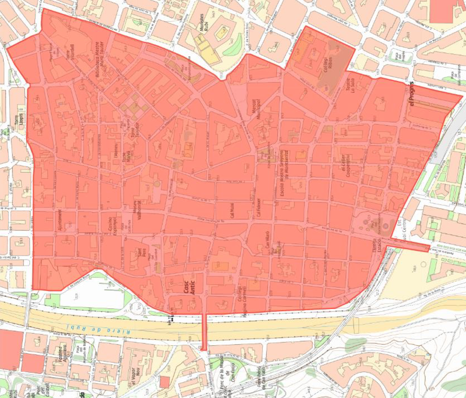 Àmbit d'aplicació de la Zona de Baixes Emissions FOTO: Projecte ZBE