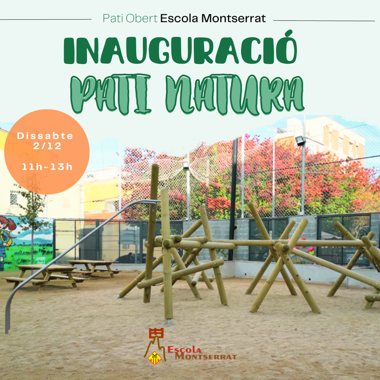 L'Escola Montserrat inaugura el Pati Natura - Pati Obert. FOTO: Ajuntament de Rubí/Escola Montserrat