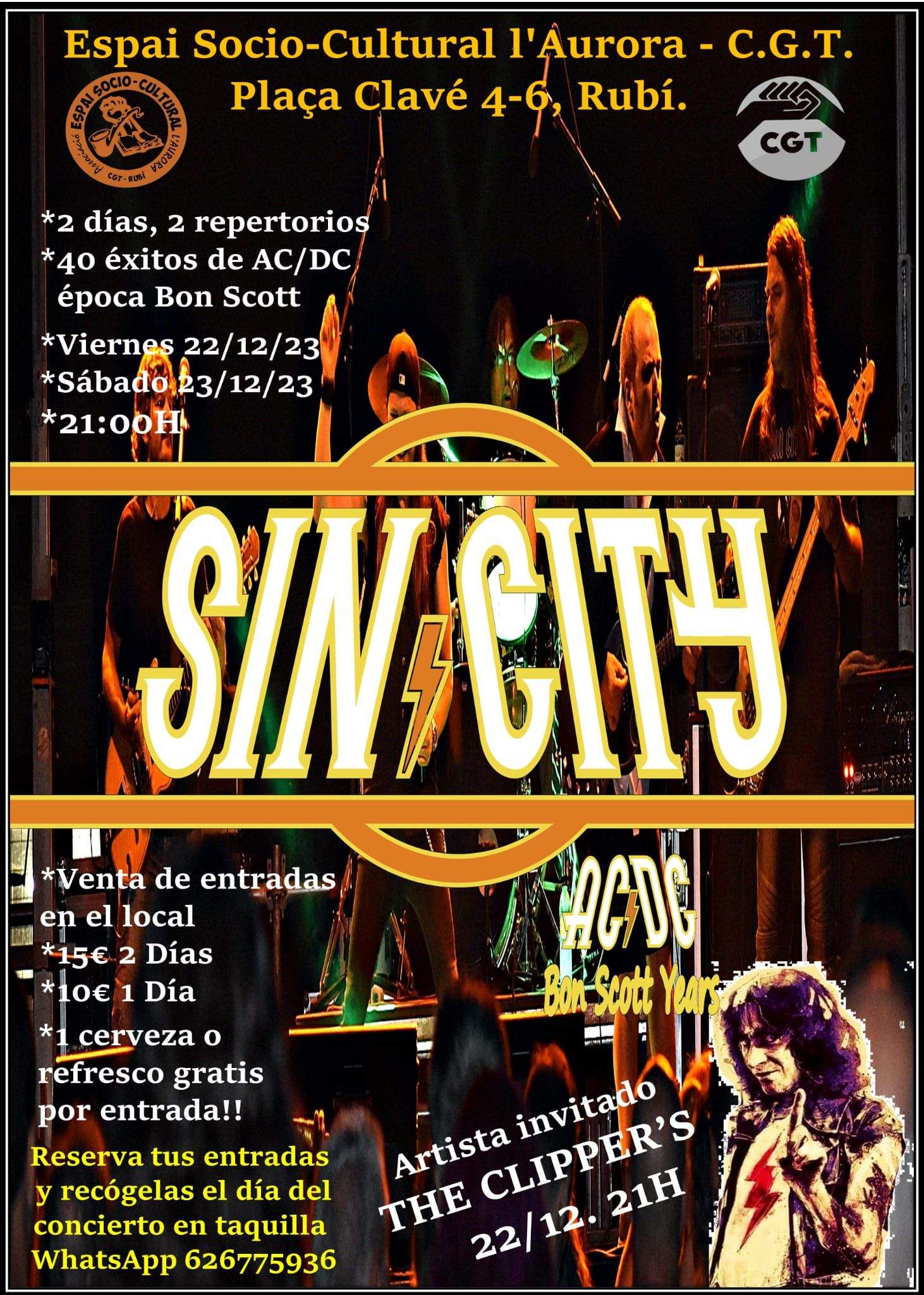 L'Espai l'Aurora presenta en concert a Sincity, un tribut a AC-DC