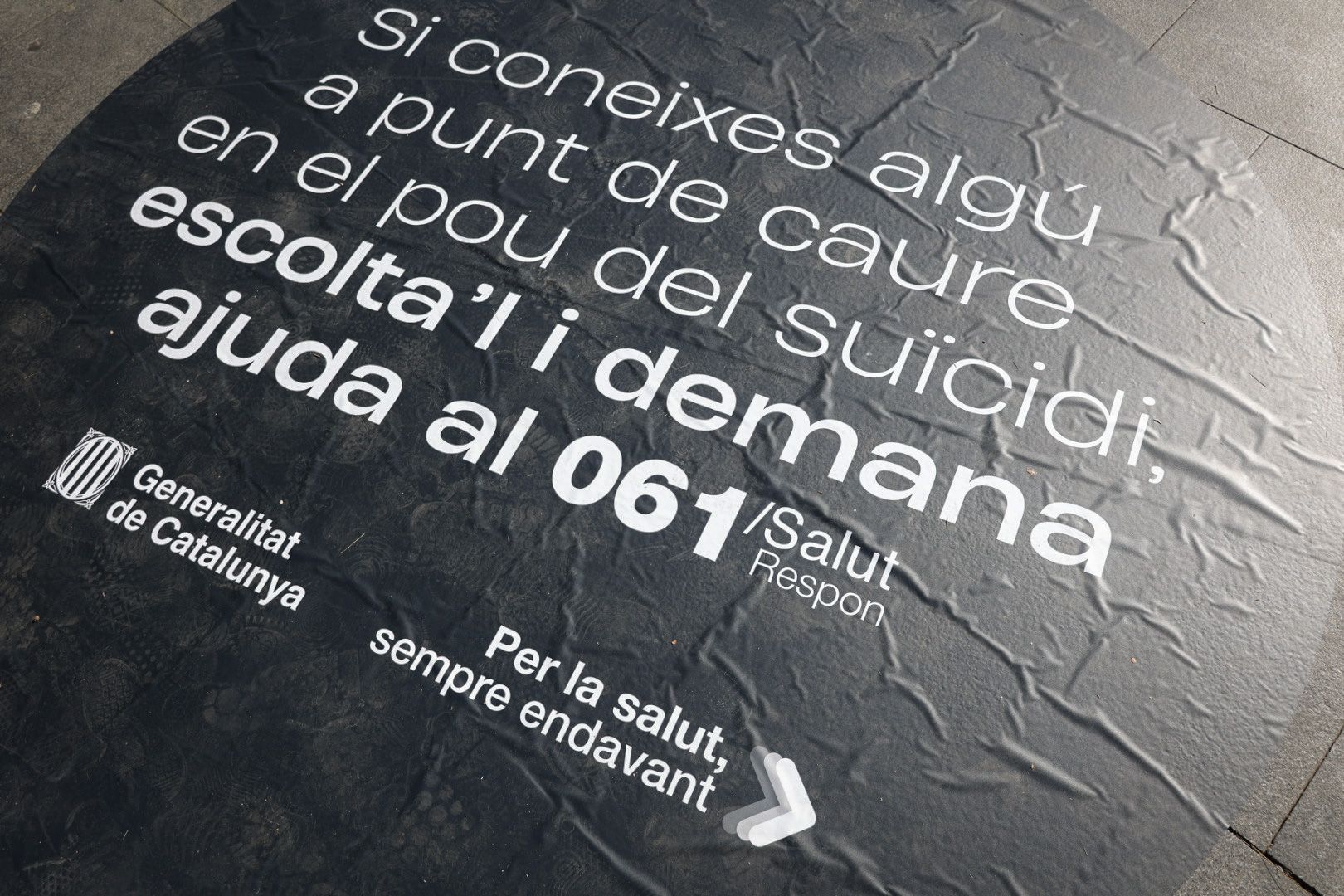 Rubí tindrà un vinil negre amb motiu d'una acció de carrer per prevenir el suïcidi. FOTO: Salut