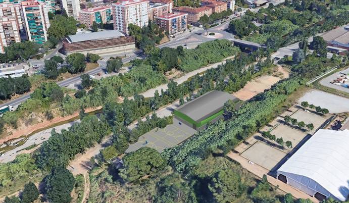 Recreació del resultat final de les pistes poliesportives de Cova Solera. FOTO: Ajuntament de Rubí