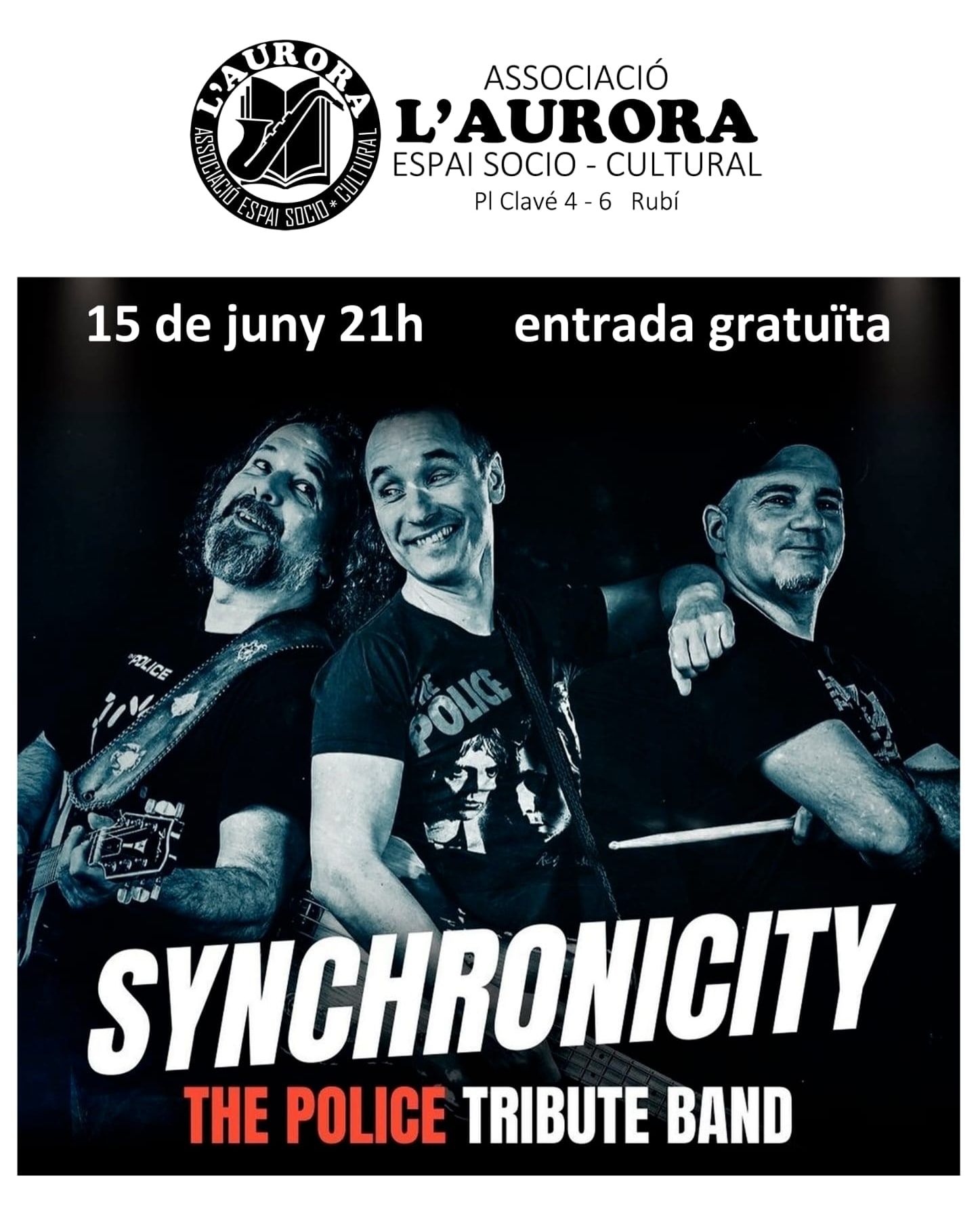 L'Associació Espai Sociocultural l'Aurora presenta en concert a Synchronicity L'Associació Espai Sociocultural l'Aurora presenta en concert a Synchronicity