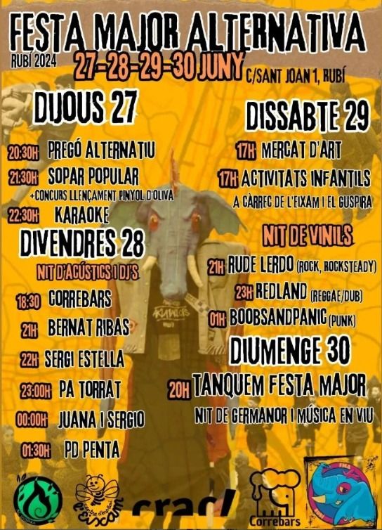 Programació Festa Major Alternativa Programació Festa Major Alternativa