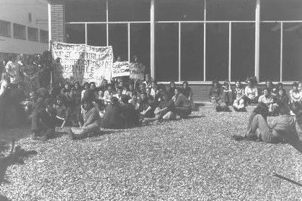 Protesta obrera a Relámpago Zipp, 1977. FOTO: Autoria desconeguda/arxiu de la revista El Bullidor