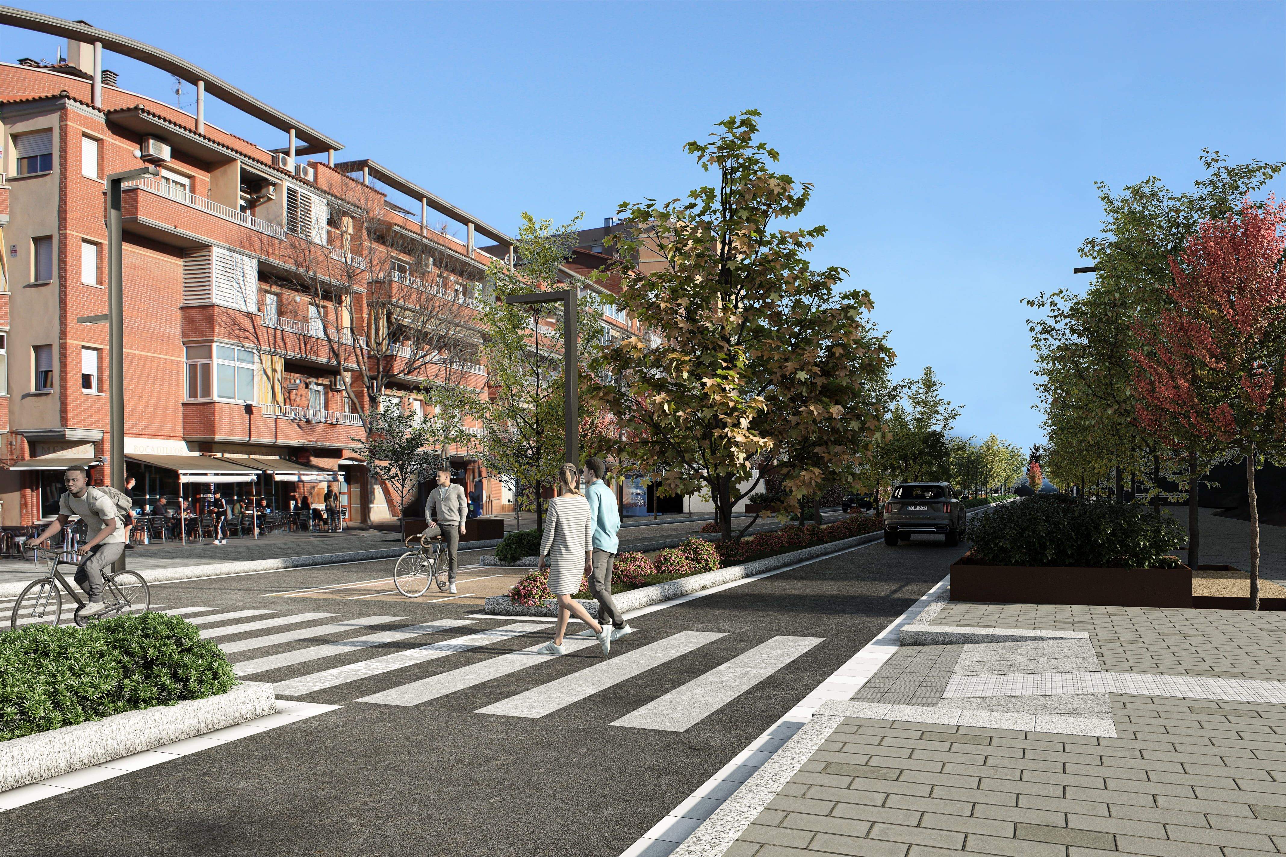 Render de com ha de quedar la primera fase de pacificació de l'avinguda de l'Estatut finalitzada