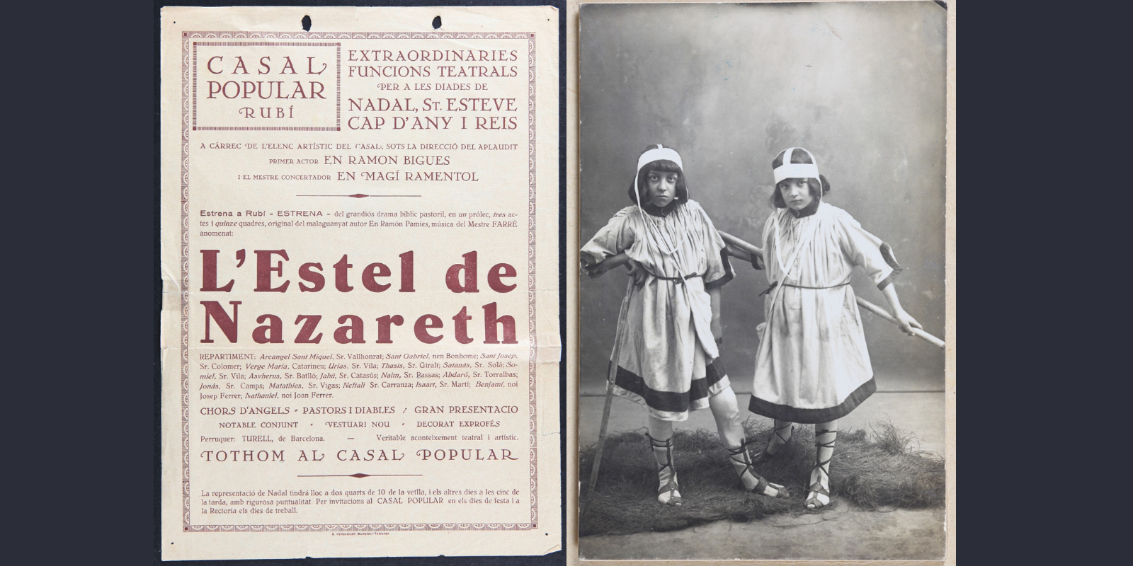 100 anys de la primera representació dels “Pastorets” a Rubí. FOTO: Fundació Museu de Rubí 