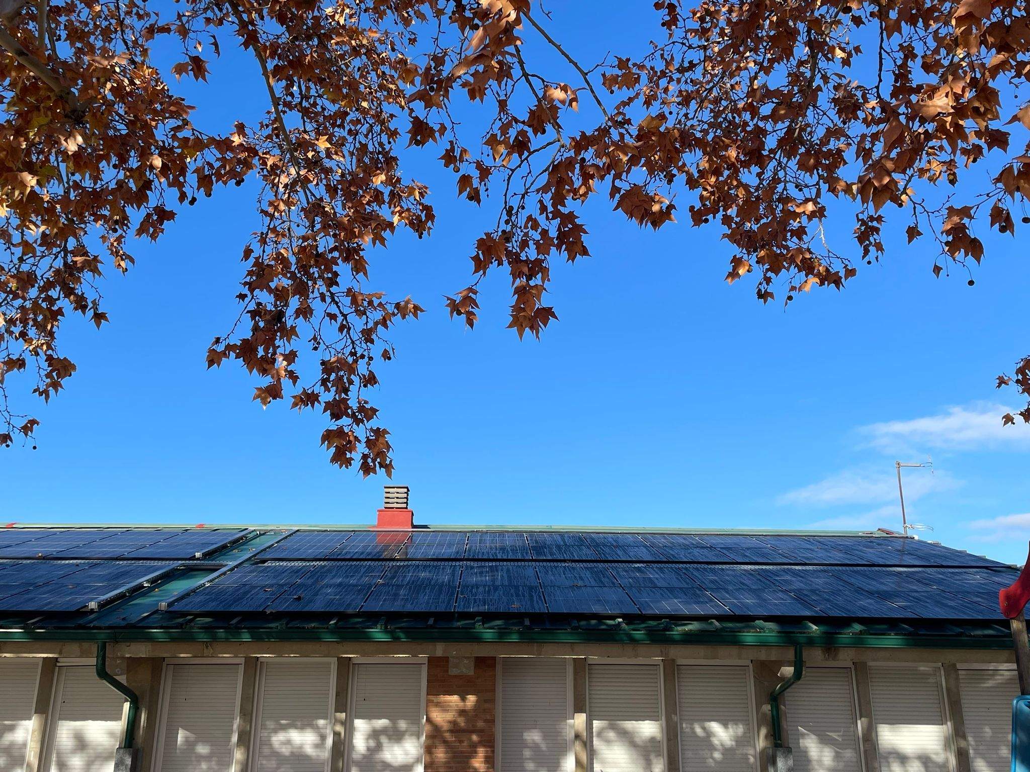 Plaques solars instal·lades a l'escola Ramon Llull. FOTO: Estela Luengo Plaques solars instal·lades a l'escola Ramon Llull. FOTO: Estela Luengo