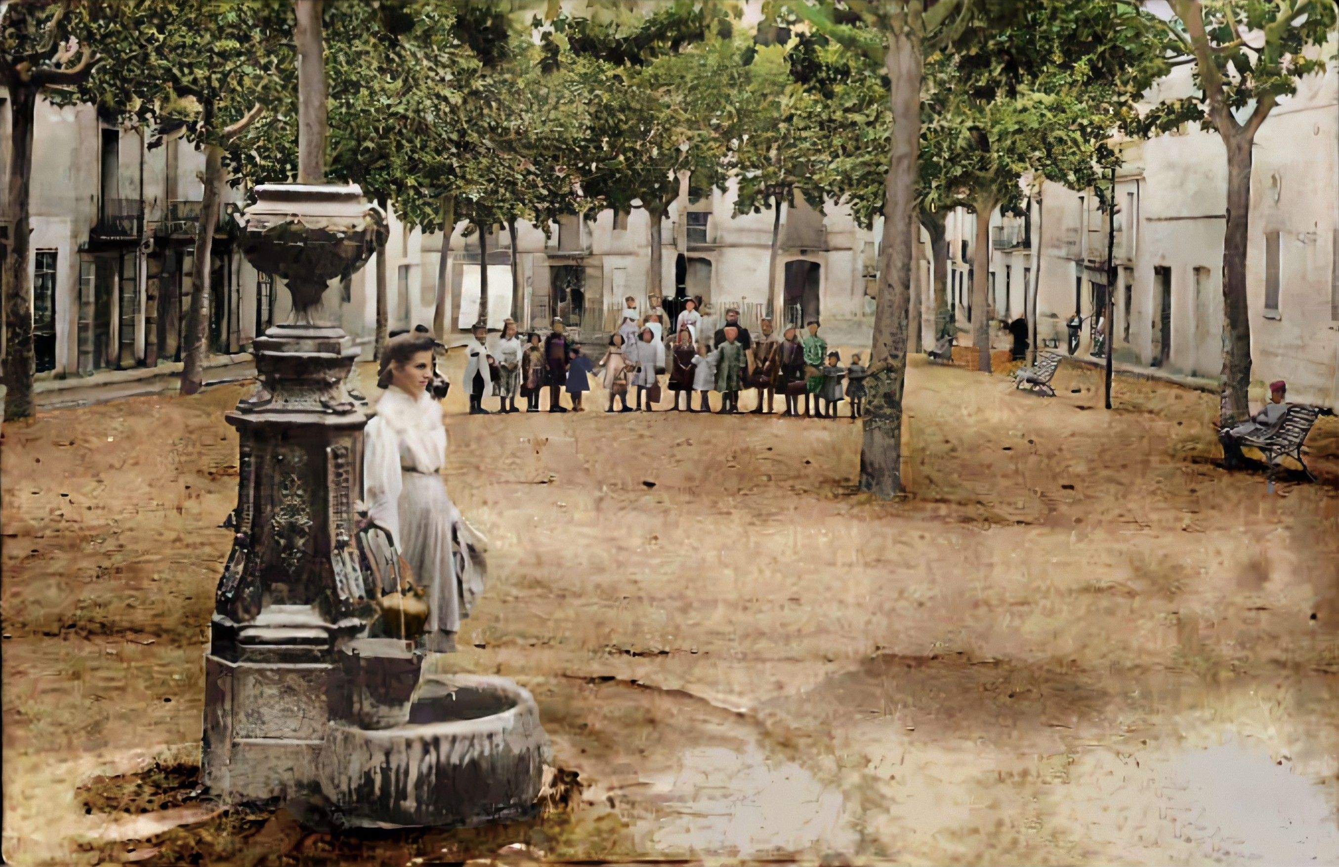 La font de l’antiga placeta de la Marquesa als anys 10 del segle passat