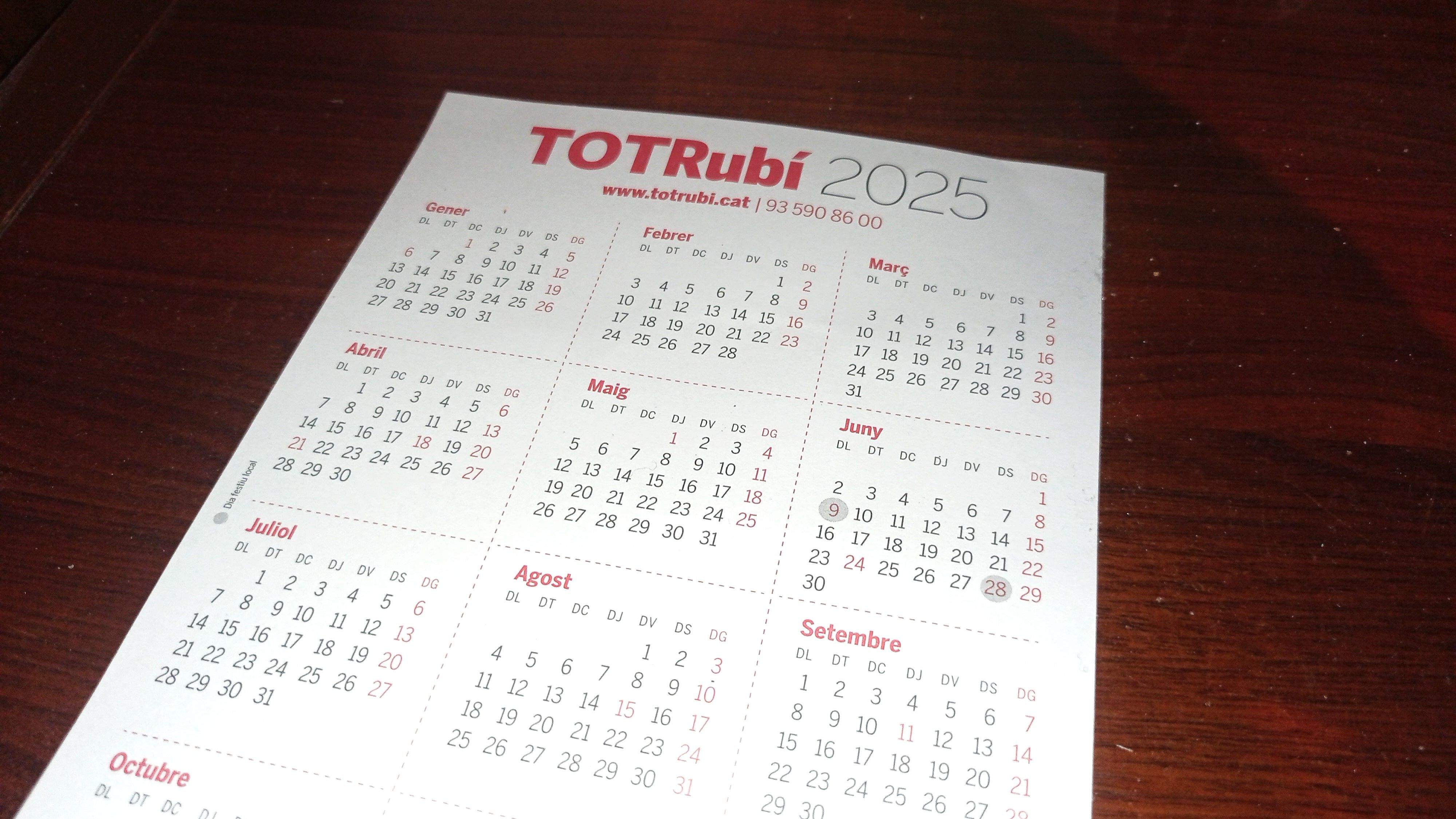 Calendari laboral del 2025 Calendari laboral del 2025