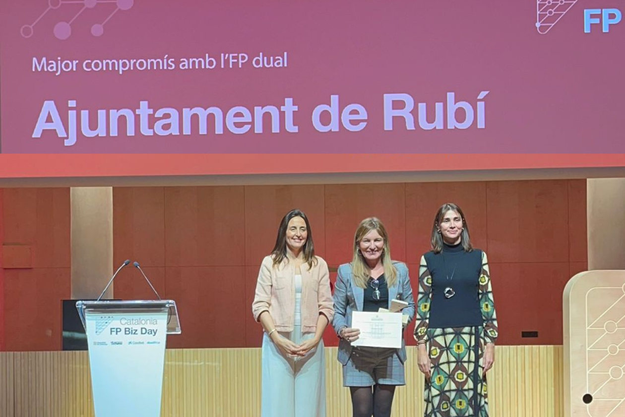 Rubí rep un guardó dels premis Catalonia FP BIZ DAY. FOTO: Ajuntament de Rubí