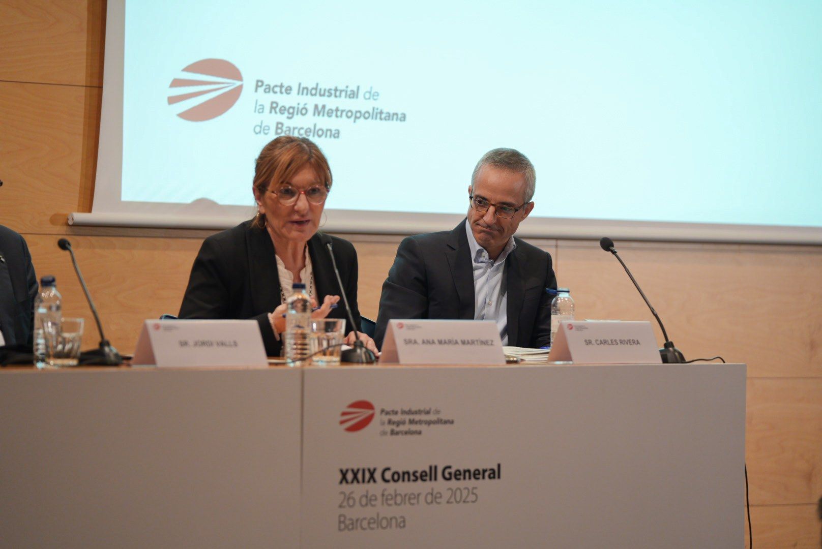 Ana María Martínez, durant la seva intervenció. FOTO: Pacte Industrial de la Regió Metropolitana de Barcelona
