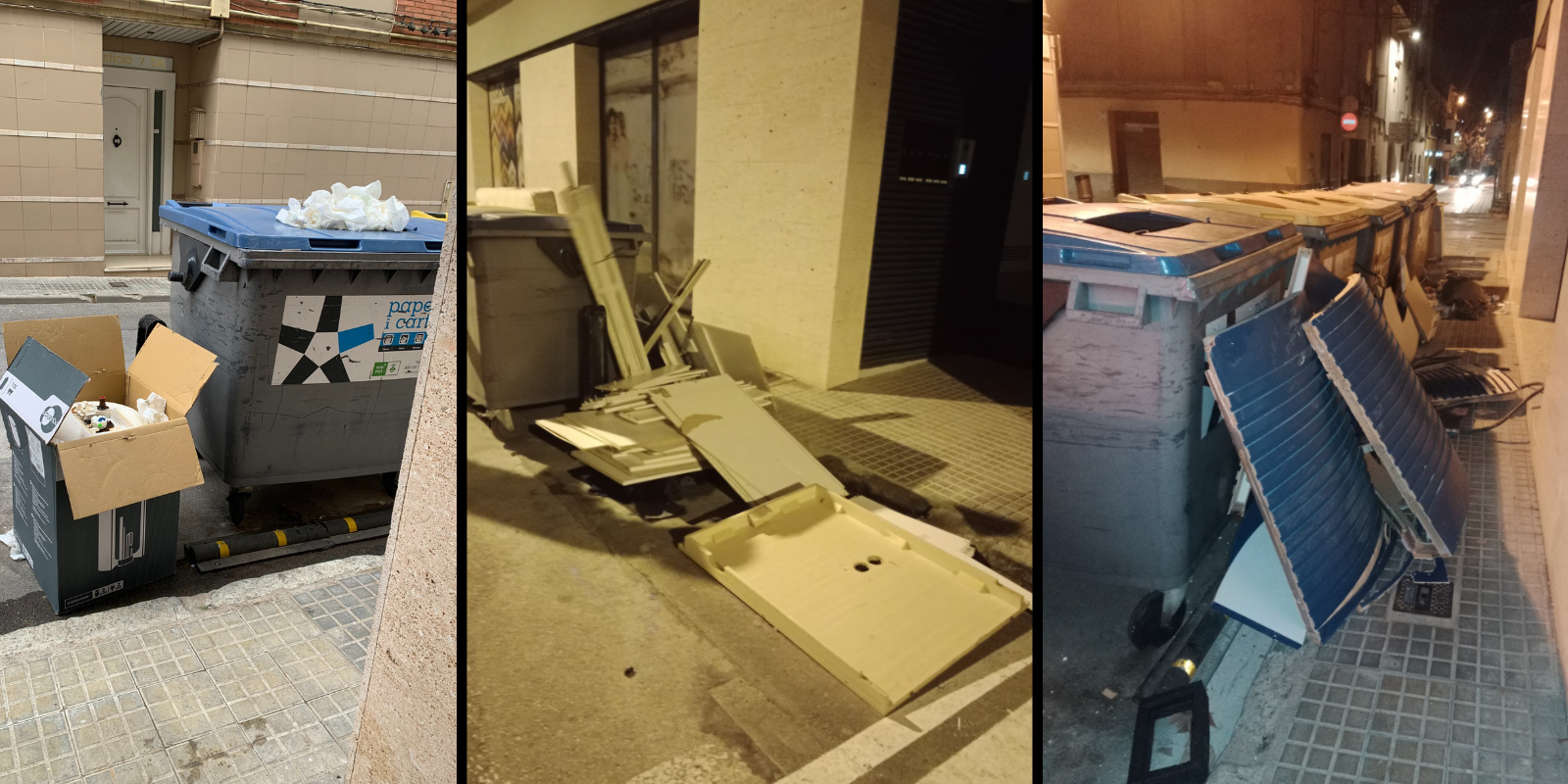 Escombraries per terra al carrer Justícia. FOTO: Aida Gustems Vela