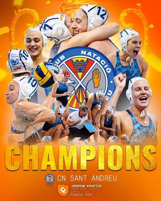 Elena i Ariadna Ruiz, campiones d'Europa amb el CN Sant Andreu per primera vegada a la història FOTO: European Aquatics