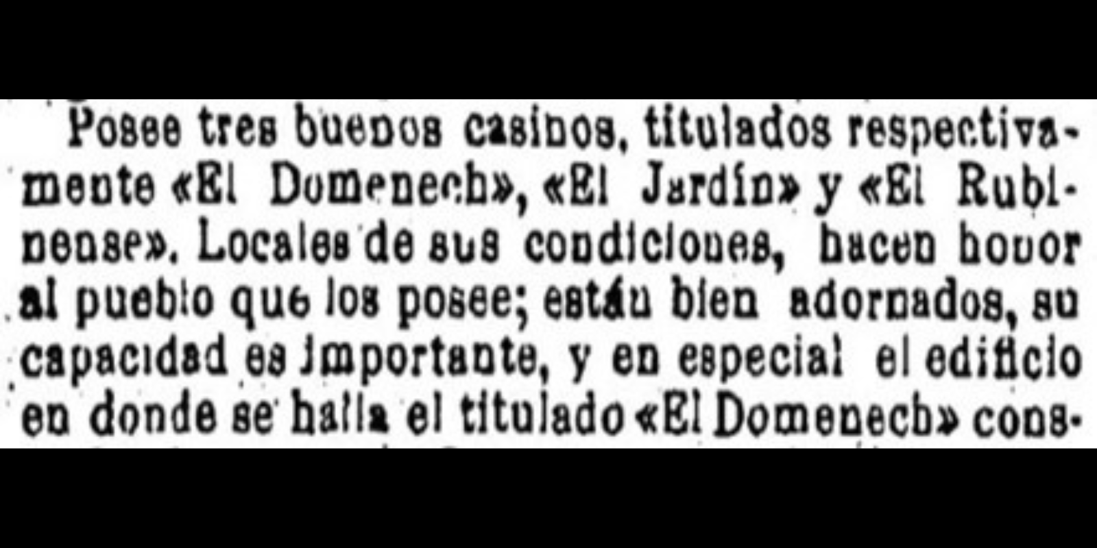 Fragment d’article de la revista La Dinastia (publicació conservadora) de l'1 de setembre de 1894 Fragment d’article de la revista La Dinastia (publicació conservadora) de l'1 de setembre de 1894