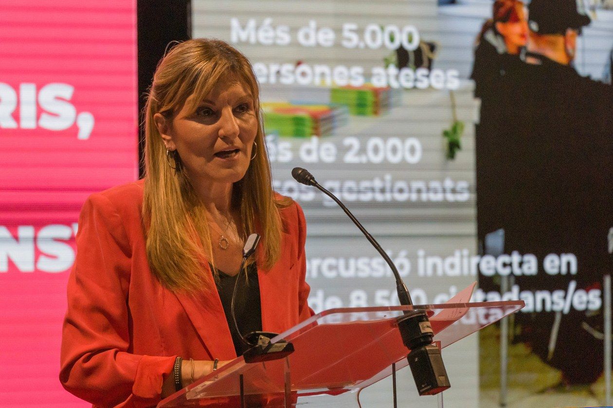 L’alcaldessa durant l’acte de balanç celebrat el 2022. FOTO: Ajuntament de Rubí – Localpres