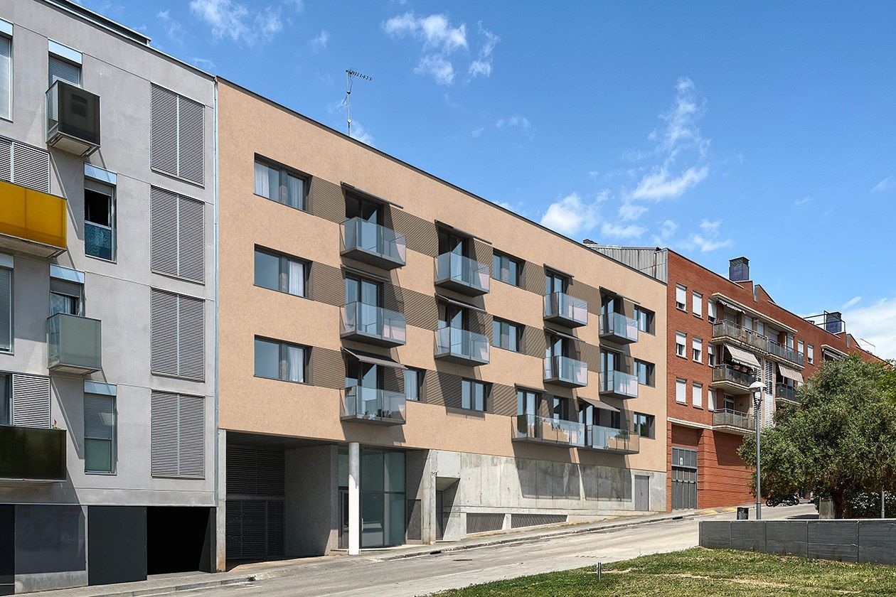 Render de com ha de quedar la façana de l'edifici de Belchite després de la rehabilitació. FOTO: Ajuntament de Rubí