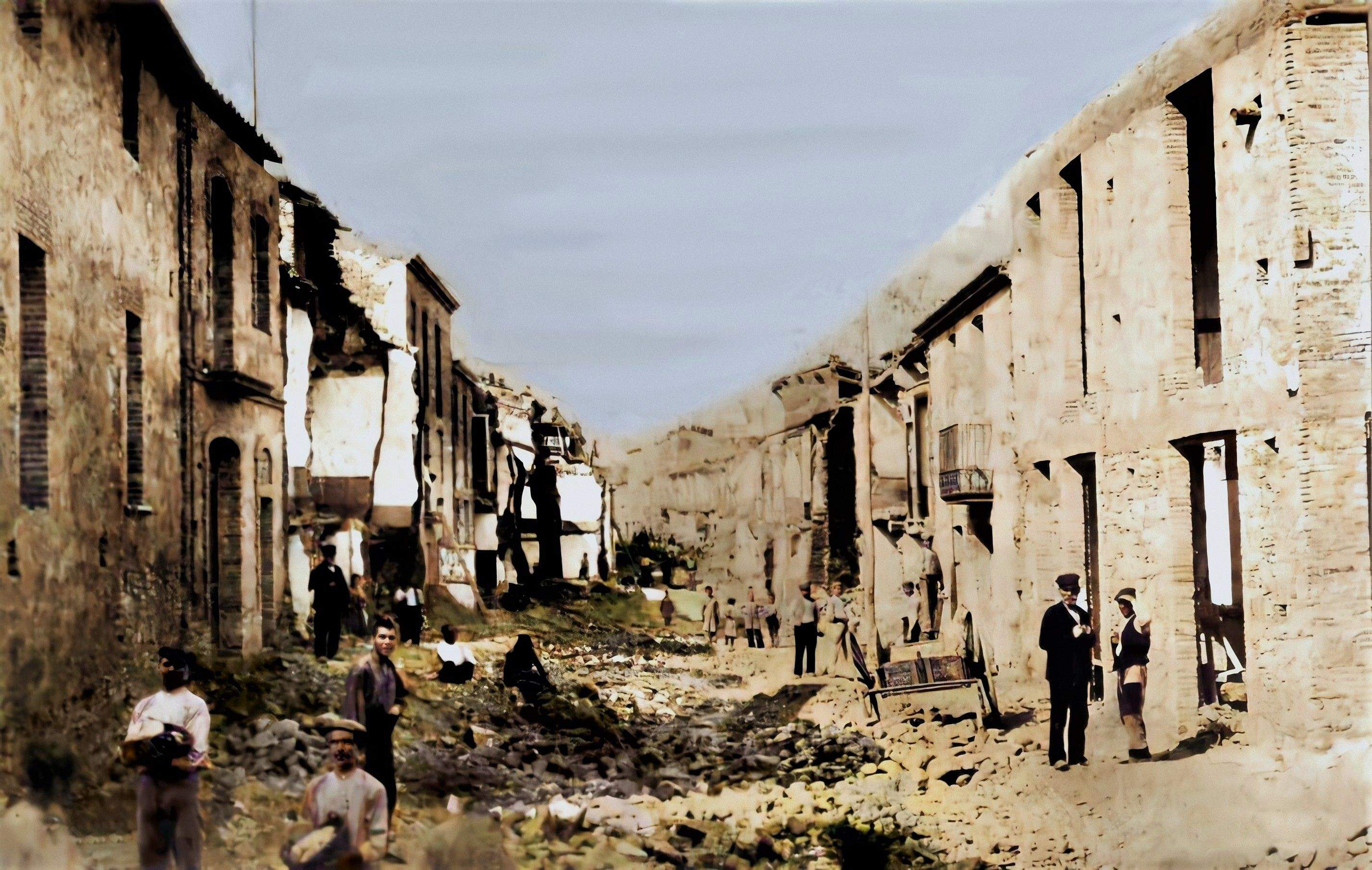 Imatge del carrer Sant Antoni, acolorida i millorada FOTO: Pedro Duran / Arxiu Fotogràfic del Museu de Rubí