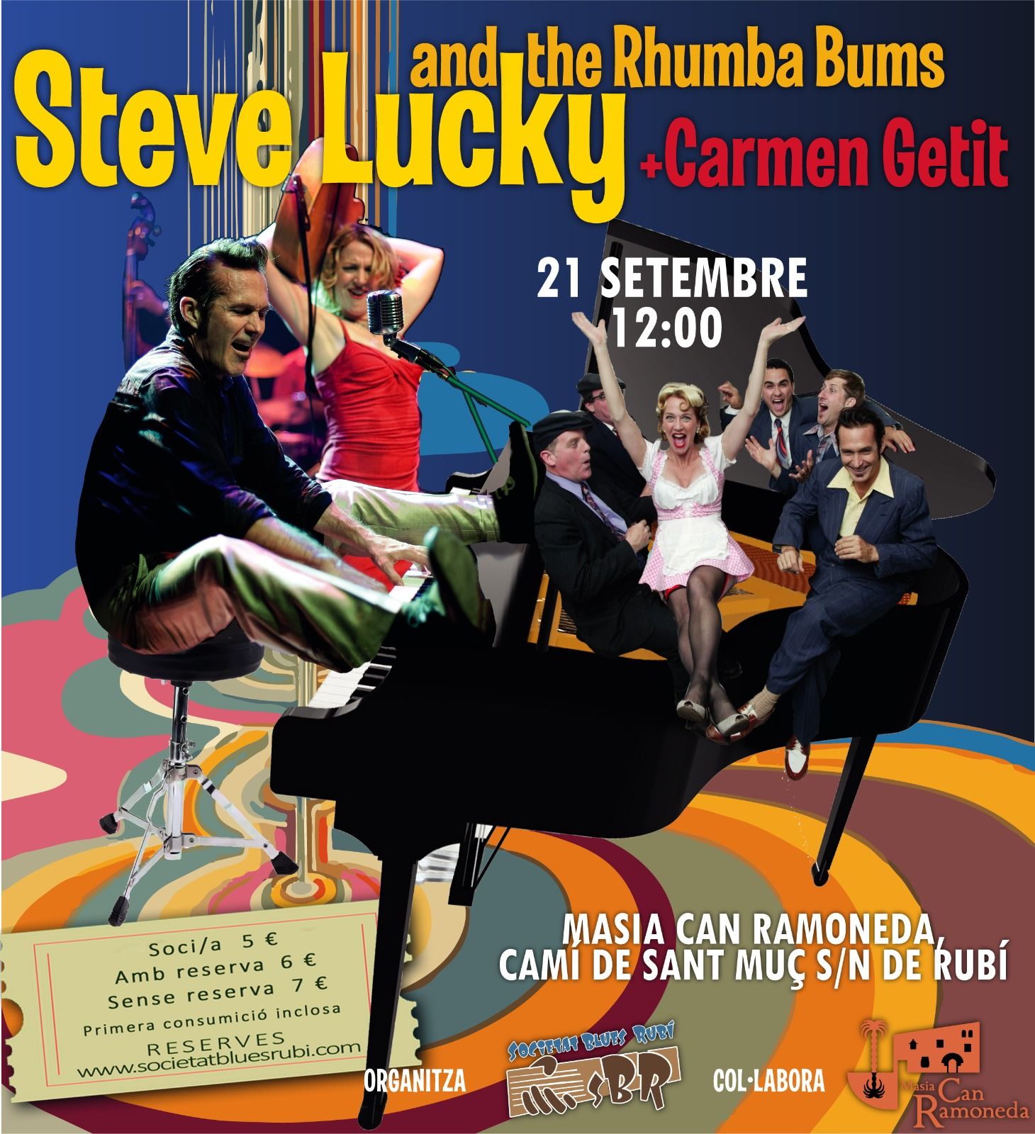 Steve Lucky i Carmen Getit and the Rhumba Bums en concert a Can Ramoneda