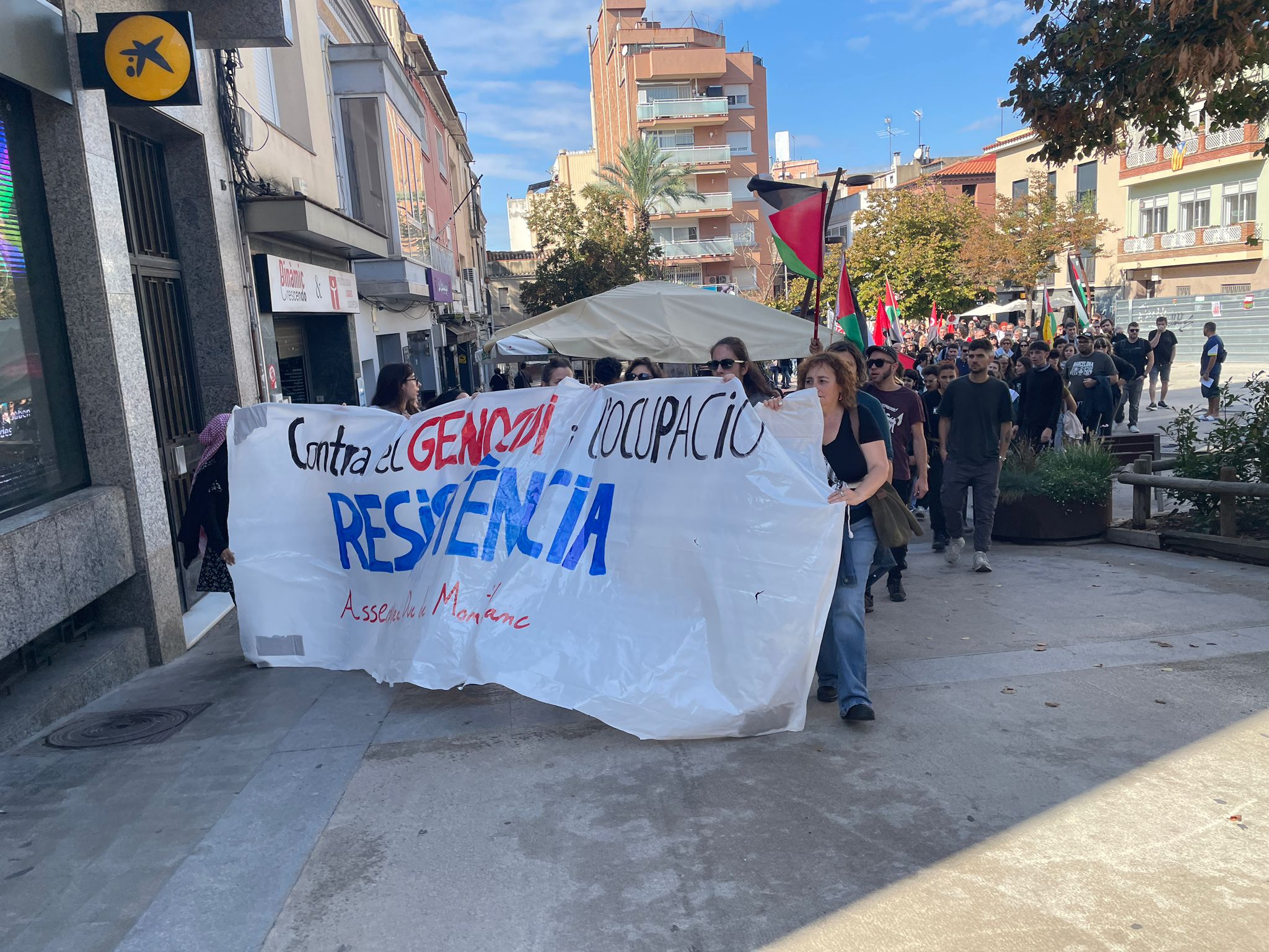 Més mobilitzacions a Rubí: la manifestació per Palestina del migdia aplega prop de 200 persones. FOTO: Estela Luengo