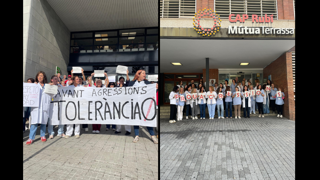 Els sanitaris protesten per demanar més seguretat davant les agressions als CAP