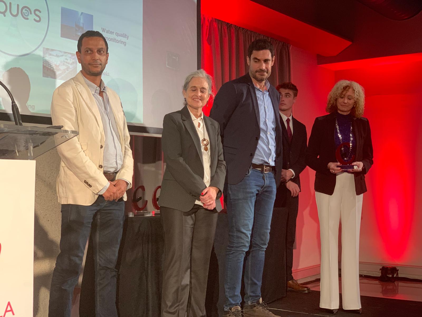 Representants de l'startup premiada durant la presentació d'un projecte que va despertar molta expectativa. FOTO: Judit Josa