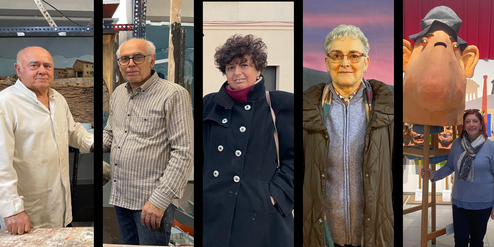 En Joan, en Jose, l'Anna, la Montserrat i la Fina comparteixen alguns records especials de Nadal a Rubí. FOTOS: Estela Luengo