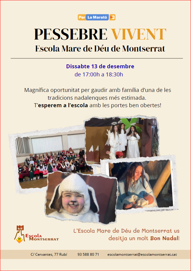 Cartell del pessebre vivent de l'Escola Montserrat