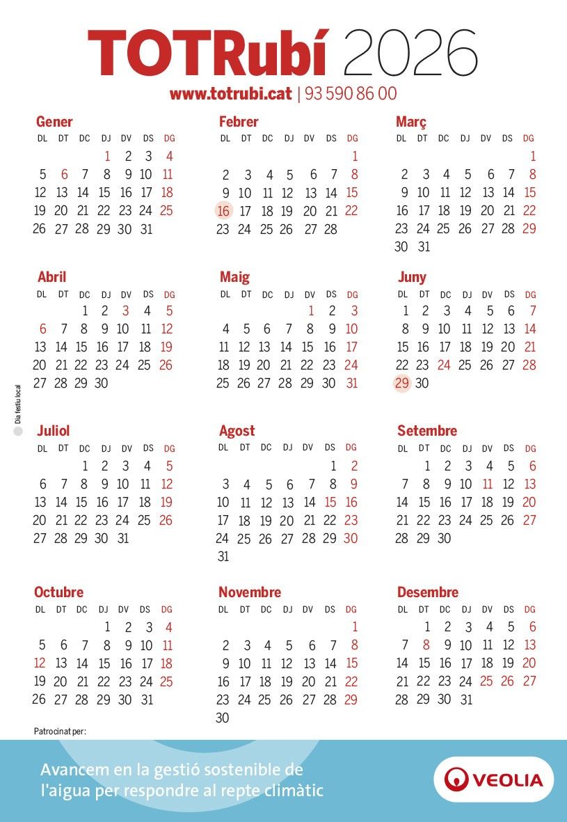 Calendari 2026 TOT Rubí FOTO: Sergi Felip