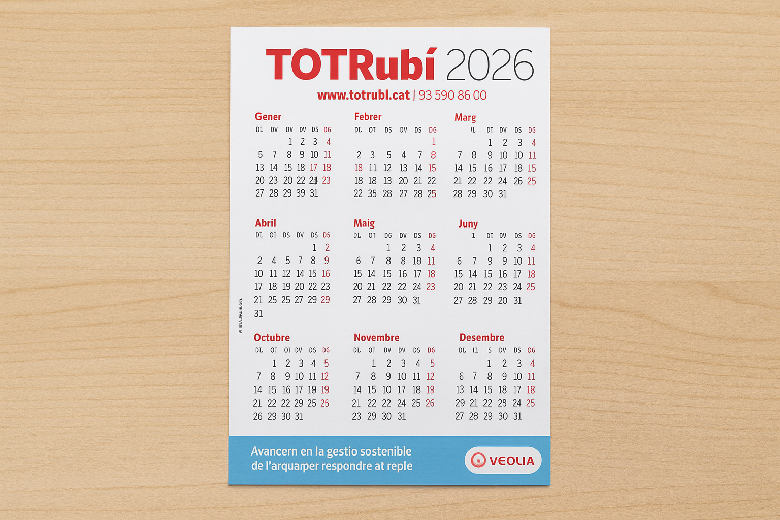 Imatge del calendari del TOT Rubí FOTO: Sergi Felip