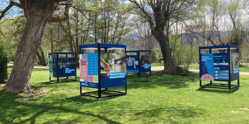 L’exposició Operació Aigua, instal·lada al parc de Sant Guillem de Llívia. FOTO: Cedida