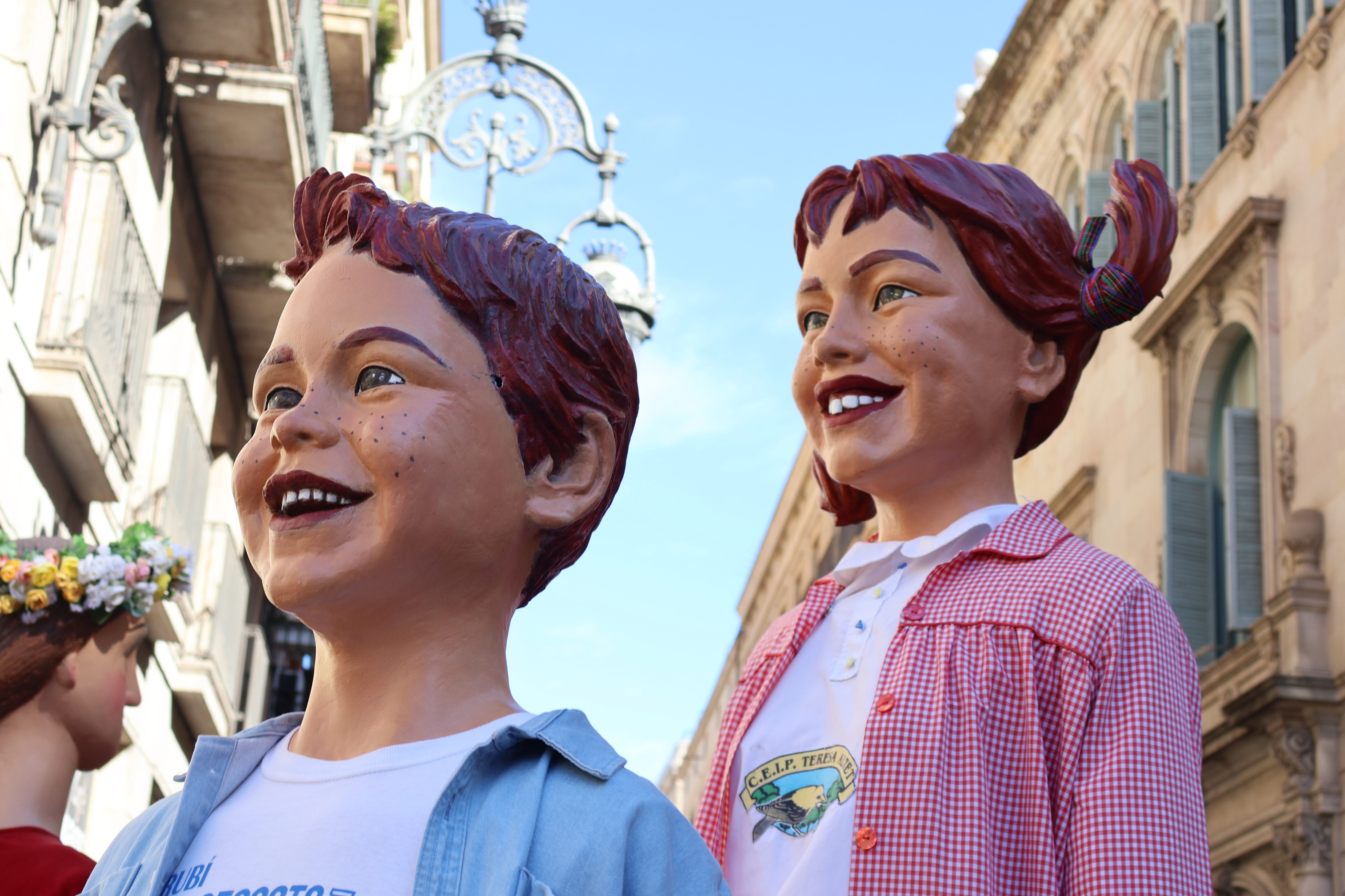 Els Geganters de Ca n’Oriol en les festes de Santa Eulàlia de Barcelona. FOTO: Cedida