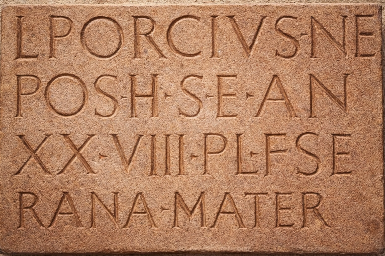 Imatge de la inscripció de la làpida de Pòrcia Serana, millorada FOTO: Centre d'Estudis Rubinencs